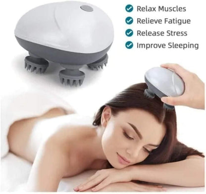Portable 3-Speed Electric Head Massager with 96 Soft Silicone Nodes – Wireless Stress Relief for the Whole Family